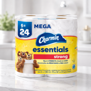 Charmin Essentials - Rollo de papel higiénico fuerte de 2 capas