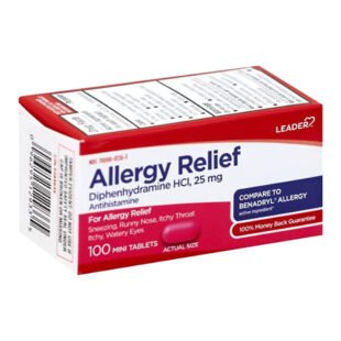Leader Allergy Relief 25 Mg Mini Tablets