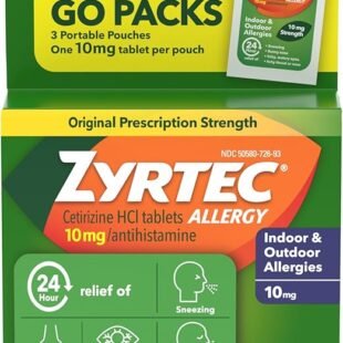 Zyrtec Tabletas para aliviar la alergia las 24 horas
